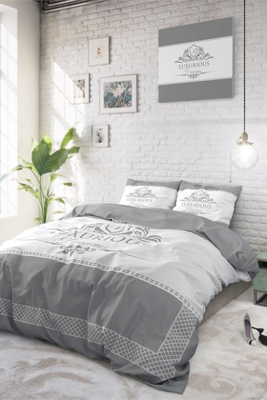 Luxurious Dreams Grå sengetøj sæt i Bomuld