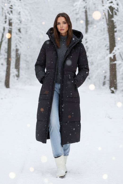 Dame Vinterjakke Dansk design model Kelly Sort