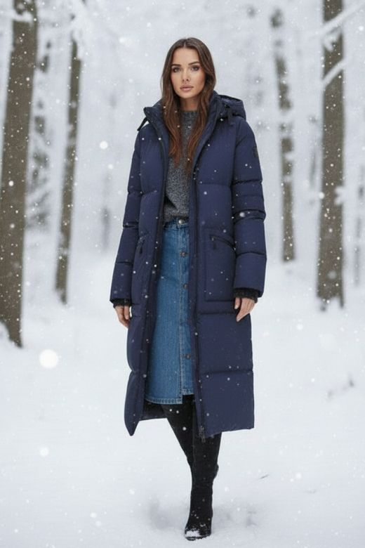 Dame Vinterjakke Dansk design model Kelly Navy Blå