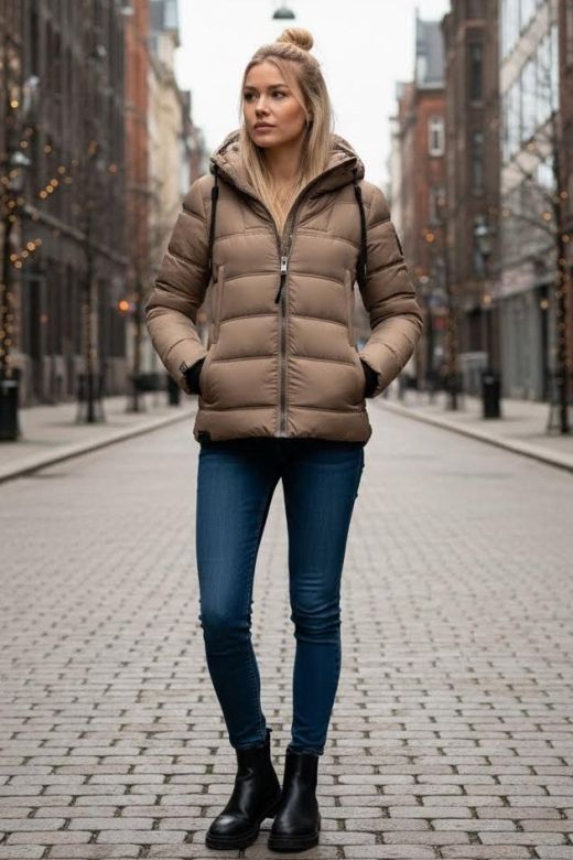 Dame jakke model Renesmene i Taupe Beige