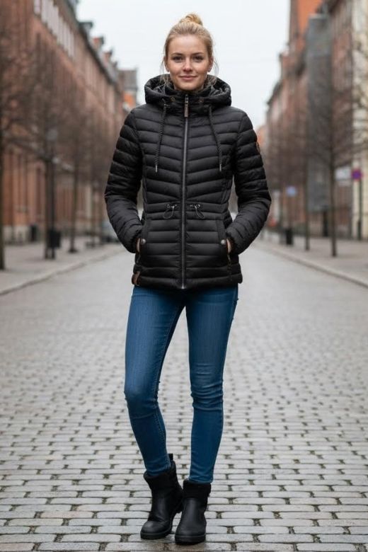 Dame Dyne jakke Aniya i Anthracite