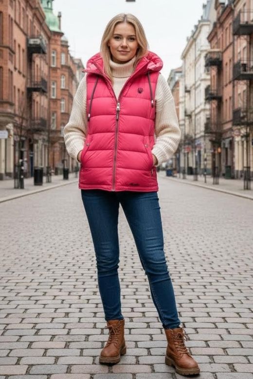 Dame dyne vest fra MarikooTaisaa i Pink