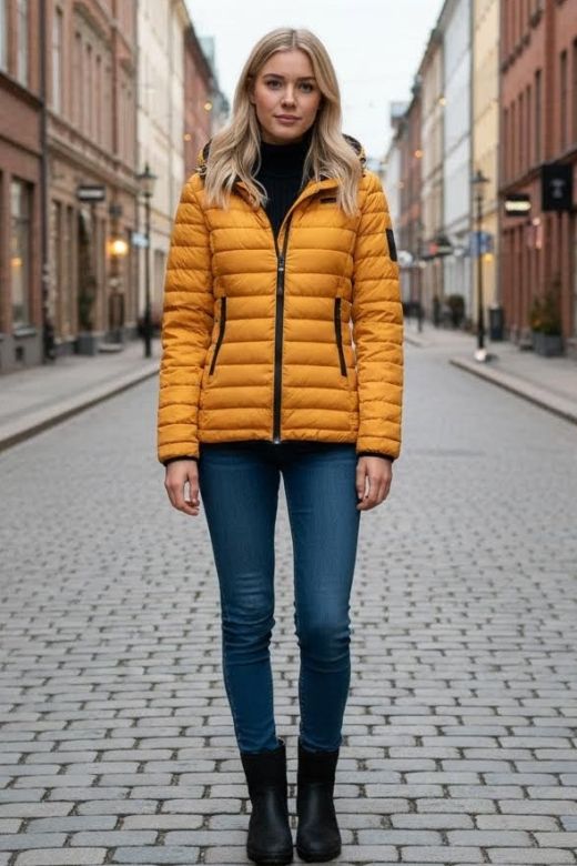 Dame jakke foret model Jaylaila i Gul