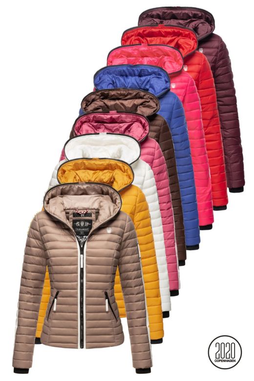 Dame dyne jakke med hætte  Kimik Prinsess Outlet