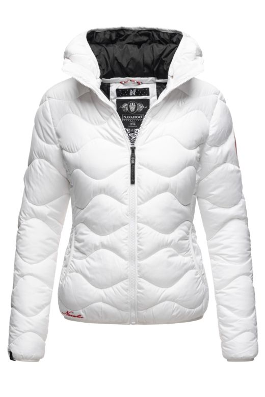 Dame dyne jakke med hætte Key Color Hvid