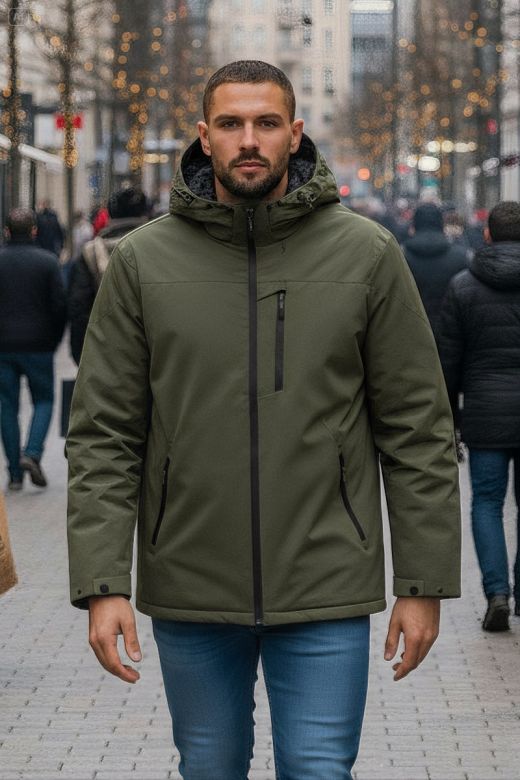 Herre jakke Vind og Vandtæt model Boma Army Grøn