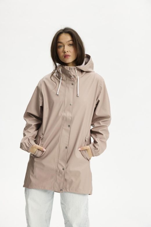 Dame vinter Regnjakke vind og vandtæt model Støvregn i lys Beige