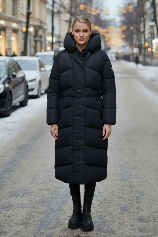 Lækker lang vinter jakke fra NAVAHOO - Isblik i Sort