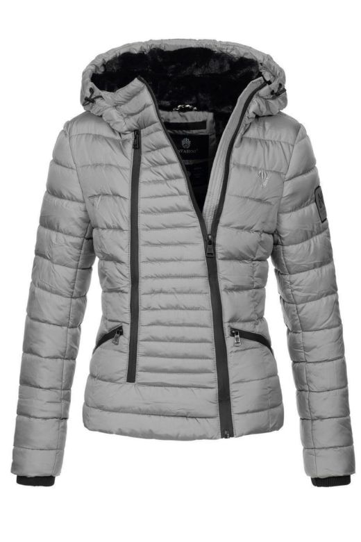 Kort foret dyne jakke Tabea - Grå