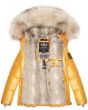 Dame Vinterjakke med stor pels model Tikunas i Gul