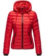 Dame dun jakke med hætte Navahoo Lulana Rød