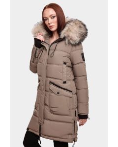 Dame vinterjakke model Chaskale i Taupe Beige