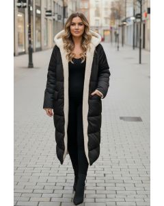 Dame Vendbar Vinterjakke model luca i sort