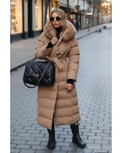 Dame vinter jakke model Christal i Camel