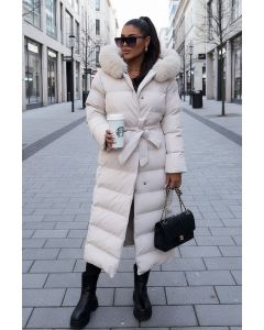 Dame vinter jakke model Diva i Beige