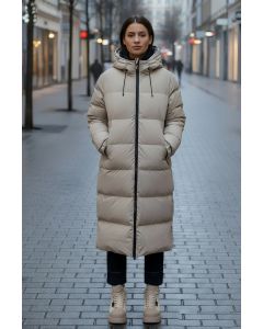 Dame Vinterjakke i Dansk design model Enya i Beige