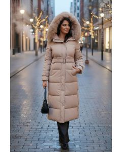 Dame vinterjakke model Nelly i Camel