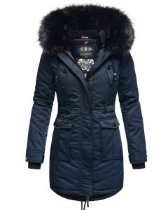 Dame Vinterjakke med pels Luluna Prinsess - Navy