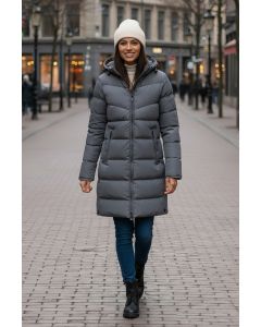 Lækker Dame Vinterjakke model Adele - Grå