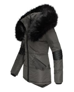 Dame vinterjakke med pels - Nirvana Anthracte
