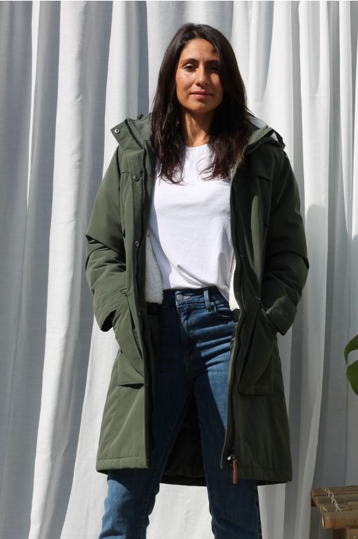 Dame Vinterjakke vind og vandtæt model Heidi - Forrest Green