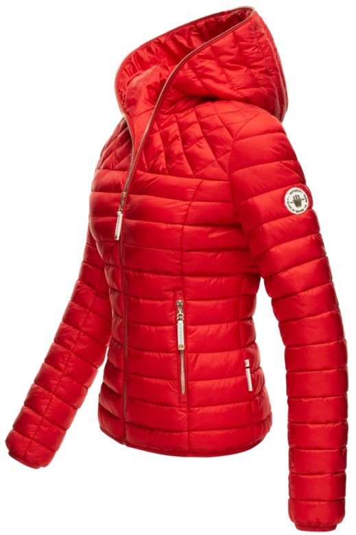 Dame dun jakke med hætte Smukke Rød