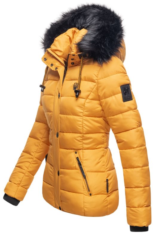 Kort Dame Vinterjakke Sukkerbi - Gul