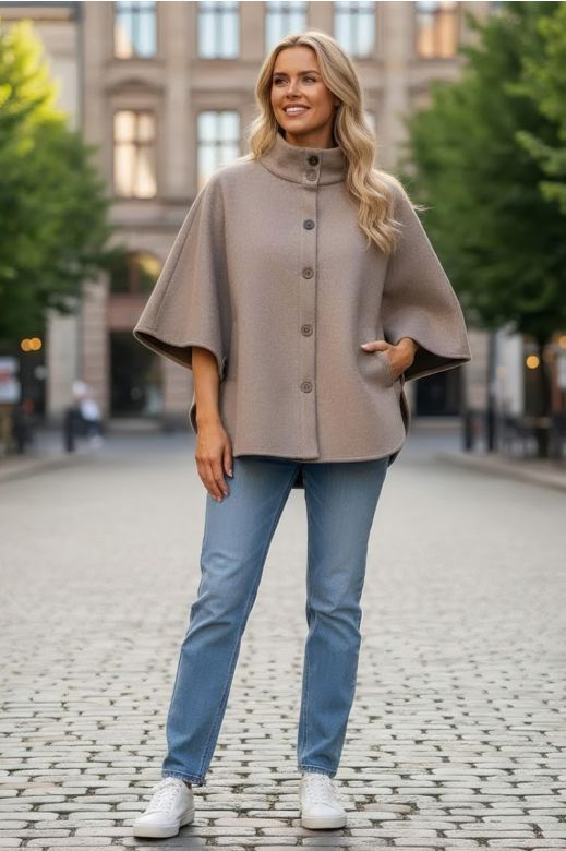 Elegante poncho i 4 farver