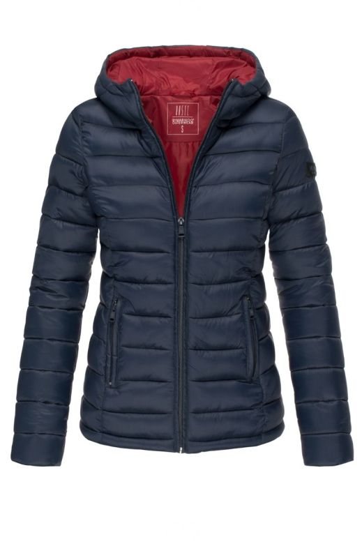 Dame dynejakke med hætte Lucy - Navy Blå