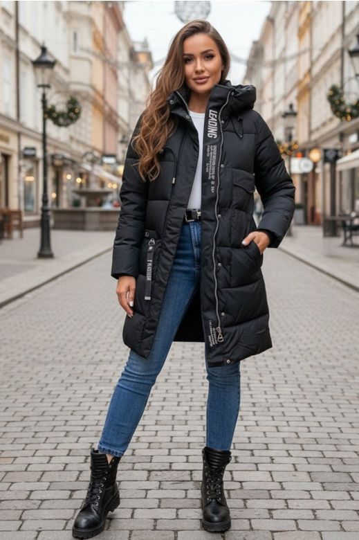 Dame Vinterjakke model Selina i Sort