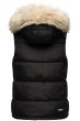 Dame dyne vest med pels model Snefnug i Sort
