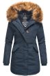 Dame Vinterjakke med pels Karma Prinsess - Navy Blå