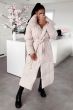 Dame Vinterjakke lang let Oversized - Beige