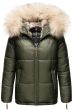 Dame Vinterjakke med stor pels model Tikunas i Olive Grøn