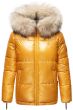 Dame Vinterjakke med stor pels model Tikunas i Gul