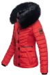 Kort Dame Vinterjakke med pels Yuna - Rød