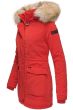 Dame vinterjakke med pels snow engel - Rød
