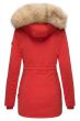 Dame vinterjakke med pels snow engel - Rød