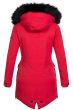 Dame vinterjakke med pels Franch Rød