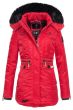 Dame Vinterjakke med pels skat Rød