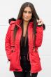Dame Vinterjakke med pels skat Rød
