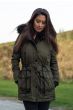 Dame Vinter jakke med sort pels - Kugel Grøn