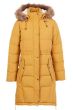 Dame vinterjakke med pels model Ashley i Gul
