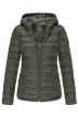 Dame dynejakke med hætte Lucy i Grøn