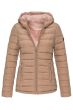 Dame dynejakke med hætte Lucy - Taupe
